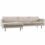 New WOOOD Rodeo Chaise Longue Bank Links Ribstof Ecru