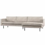 Outlet WOOOD Rodeo Chaise Longue Bank Rechts Ribstof Ecru
