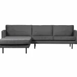 Fashion WOOOD Rodeo Chaise Longue Links Structure Velvet Mountain