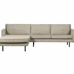 Clearance WOOOD Rodeo Chaise Longue Links Structure Velvet Wheatfield