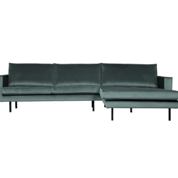 Sale WOOOD Rodeo Chaise Longue Rechts Velvet Groenblauw