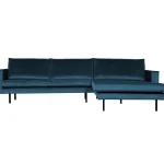 Fashion WOOOD Rodeo Chaise Longue Rechts Velvet Blauw
