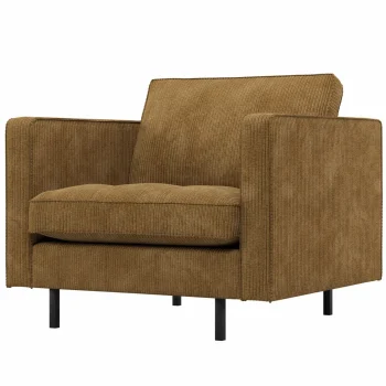 Best WOOOD Rodeo Classic Fauteuil Ribstof Honinggeel