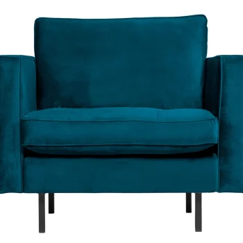 Fashion WOOOD Rodeo Classic Fauteuil Velvet Blauw
