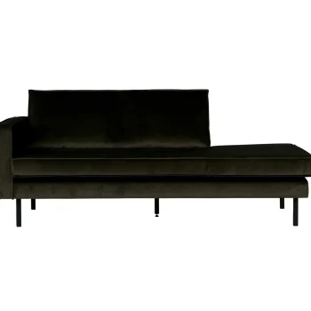 New WOOOD Rodeo Daybed Links Velvet Donkergroen