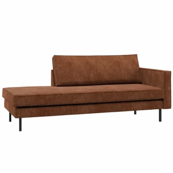 Clearance WOOOD Rodeo Daybed Rechts Ribstof Roestbruin