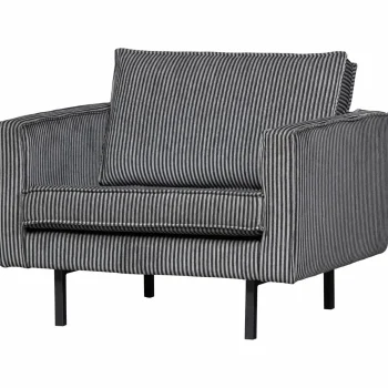 Best WOOOD Rodeo Fauteuil Streep Zwart/grijs