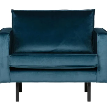 New WOOOD Rodeo Fauteuil Velvet Blauw