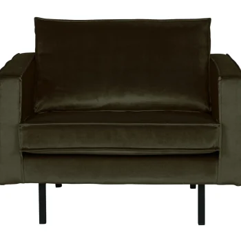 New WOOOD Rodeo Fauteuil Velvet Donkergroen