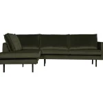 Outlet WOOOD Rodeo Hoekbank Links Velvet Donkergroen