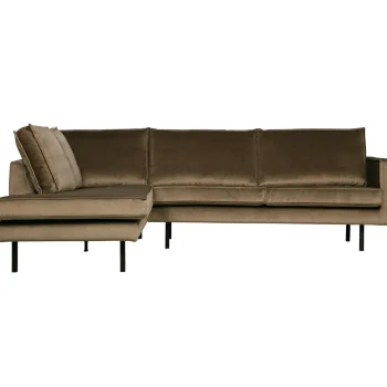 Hot WOOOD Rodeo Hoekbank Links Velvet Taupe