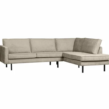 Fashion WOOOD Rodeo Hoekbank Rechts Structure Velvet Wheatfield