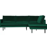 Best WOOOD Rodeo Hoekbank Rechts Velvet Bosgroen