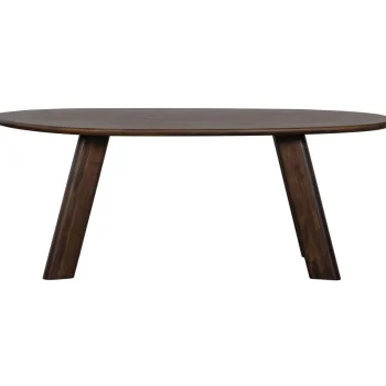 Hot WOOOD Roundly Eettafel/bureau Mango Hout Walnoot 200x100