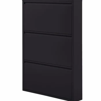 Hot WOOOD Sabine 3-vaks Schoenenkast Metaal Zwart