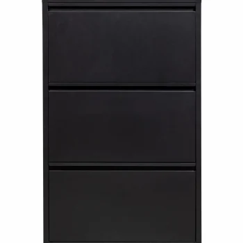 Hot WOOOD Sabine 3-vaks Schoenenkast Metaal Zwart