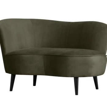 Sale WOOOD Sara Lounge Fauteuil Links Velvet Warm Groen