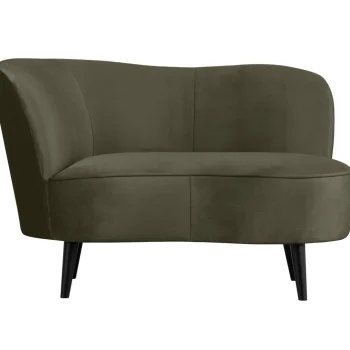 Sale WOOOD Sara Lounge Fauteuil Links Velvet Warm Groen