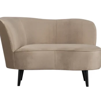 Online WOOOD Sara Lounge Fauteuil Links Velvet Khaki