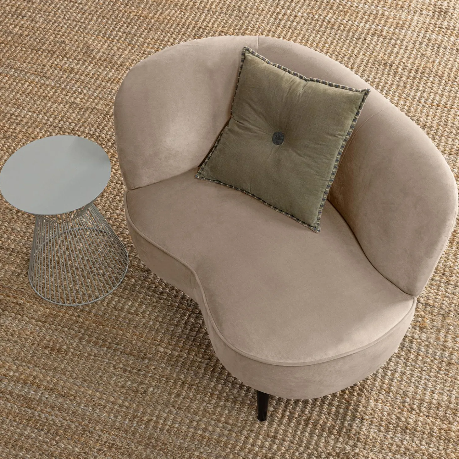 sara-lounge-fauteuil-links-vel-VbiDqyHo-3.webp Online WOOOD Sara Lounge Fauteuil Links Velvet Khaki