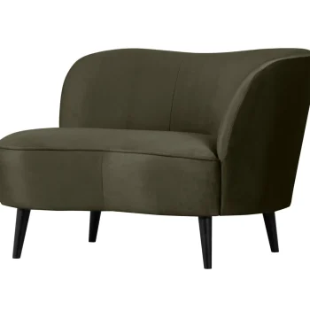 New WOOOD Sara Lounge Fauteuil Rechts Velvet Warm Groen