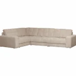 Clearance WOOOD Second Date Hoekbank Links Ribstof Travertin