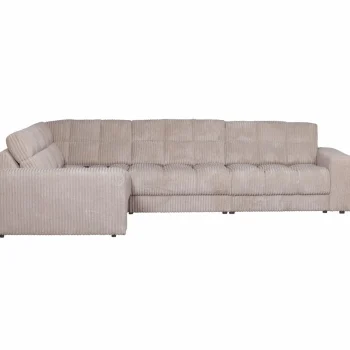 Sale WOOOD Second Date Hoekbank Links Ribstof Naturel