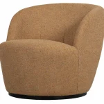 Fashion WOOOD Serra Draaifauteuil Geweven Stof Curry Melange