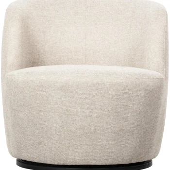 Best WOOOD Serra Draaifauteuil Geweven Stof Off White