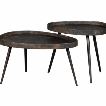 Discount WOOOD Set V 2 - Crude Bijzettafels Antique Brons