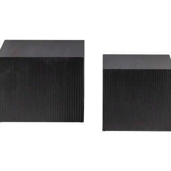 Online WOOOD Set V 2 - Sanne Bijzettafels Vierkant Zwart