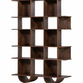 Outlet WOOOD Sinne Boekenkast Hout Walnoot 180x130 Cm