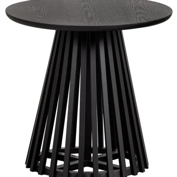 Discount WOOOD Slats High Bijzettafel Hout Zwart 48xø50
