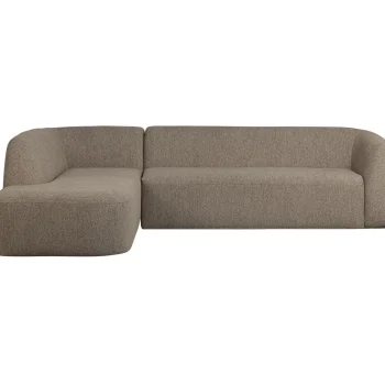 New WOOOD Sloping Hoekbank Links Lichtbruin Melange