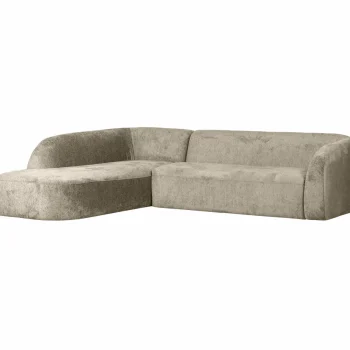 Sale WOOOD Sloping Hoekbank Links Structure Velvet Wheatfield