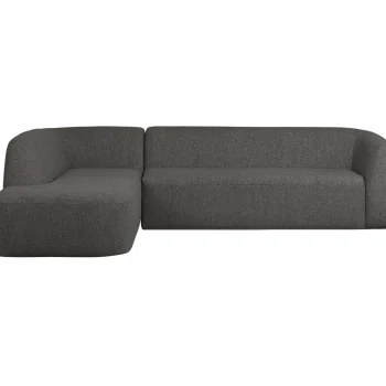 Hot WOOOD Sloping Hoekbank Melangelinks Grijs/zwart Grijs/zwart Melange