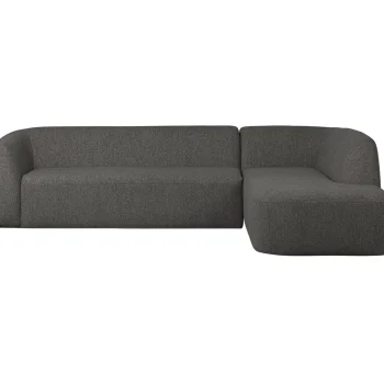 New WOOOD Sloping Hoekbank Rechts Melangegrijs/zwart Grijs/zwart Melange