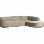 Fashion WOOOD Sloping Hoekbank Rechts Structure Velvet Wheatfield