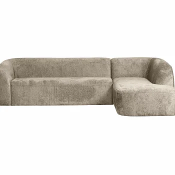 Fashion WOOOD Sloping Hoekbank Rechts Structure Velvet Wheatfield