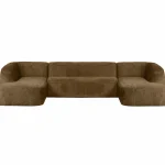 New WOOOD Sloping U-vorm Bank Structure Velvet Brass