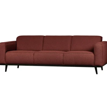 Fashion WOOOD Statement 3-zits Bank 230 Cm Bouclé Kastanje Kastanjebruin