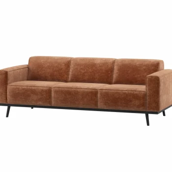 Best WOOOD Statement 3-zits Bank 230 Cm Chenille Velvet Terra