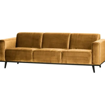 Hot WOOOD Statement 3-zits Bank 230 Cm Velvet Honinggeel