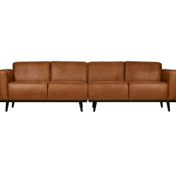 Online WOOOD Statement 4-zits Bank 280 Cm Ecoleer Cognac