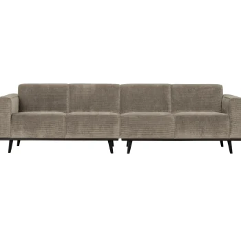 Best WOOOD Statement 4-zits Bank 280 Cm Ribstof Clay Kleigrijs