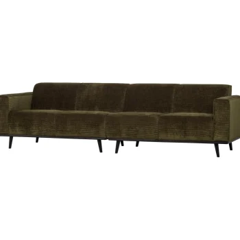 Best WOOOD Statement 4-zits Bank 280 Cm Ribstof Warm Groen