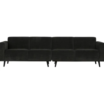 Hot WOOOD Statement 4-zits Bank 280 Cm Ribstof Grafiet Grafietgrijs