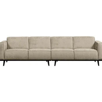 New WOOOD Statement 4-zits Bank 280 Cm Structure Velvet Wheatfield