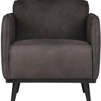 Outlet WOOOD Statement Fauteuil Met Arm Ecoleer Donkergrijs