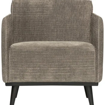 Discount WOOOD Statement Fauteuil Met Arm Ribstof Clay Kleigrijs